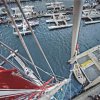 Vue aérienne du bassin Vauban de Saint Malo au départ de la Rte du Rhum 1982